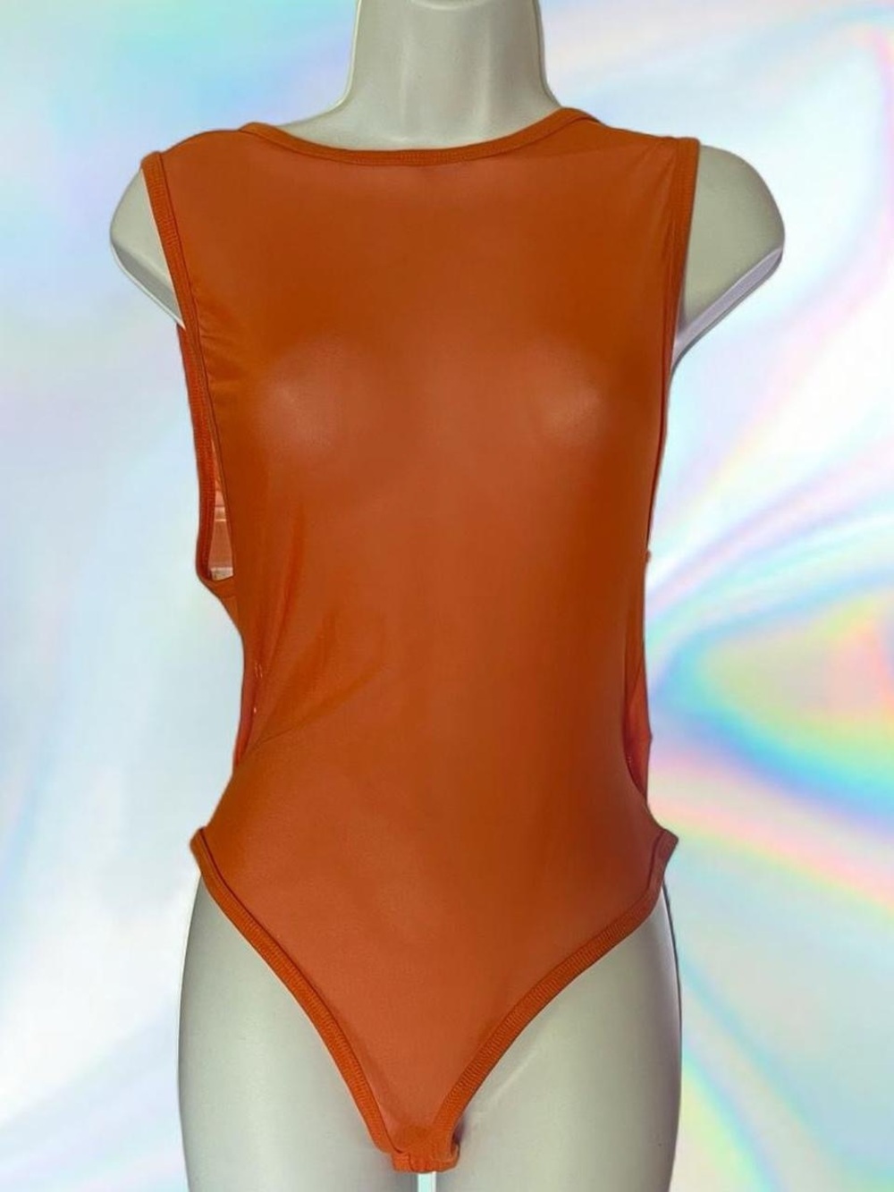 Orange mesh bodysuit - Large